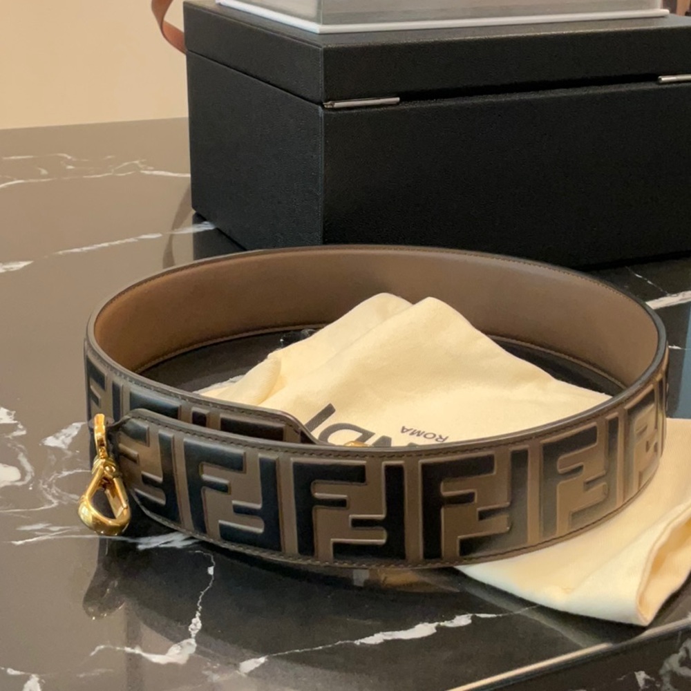 Fendi Black & Brown Strap You Bag Strap PERFECT CONDITION